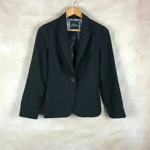 GUESS Women's Notch Collar Black Blazer Size MEDIUM - Picture 1 of 6